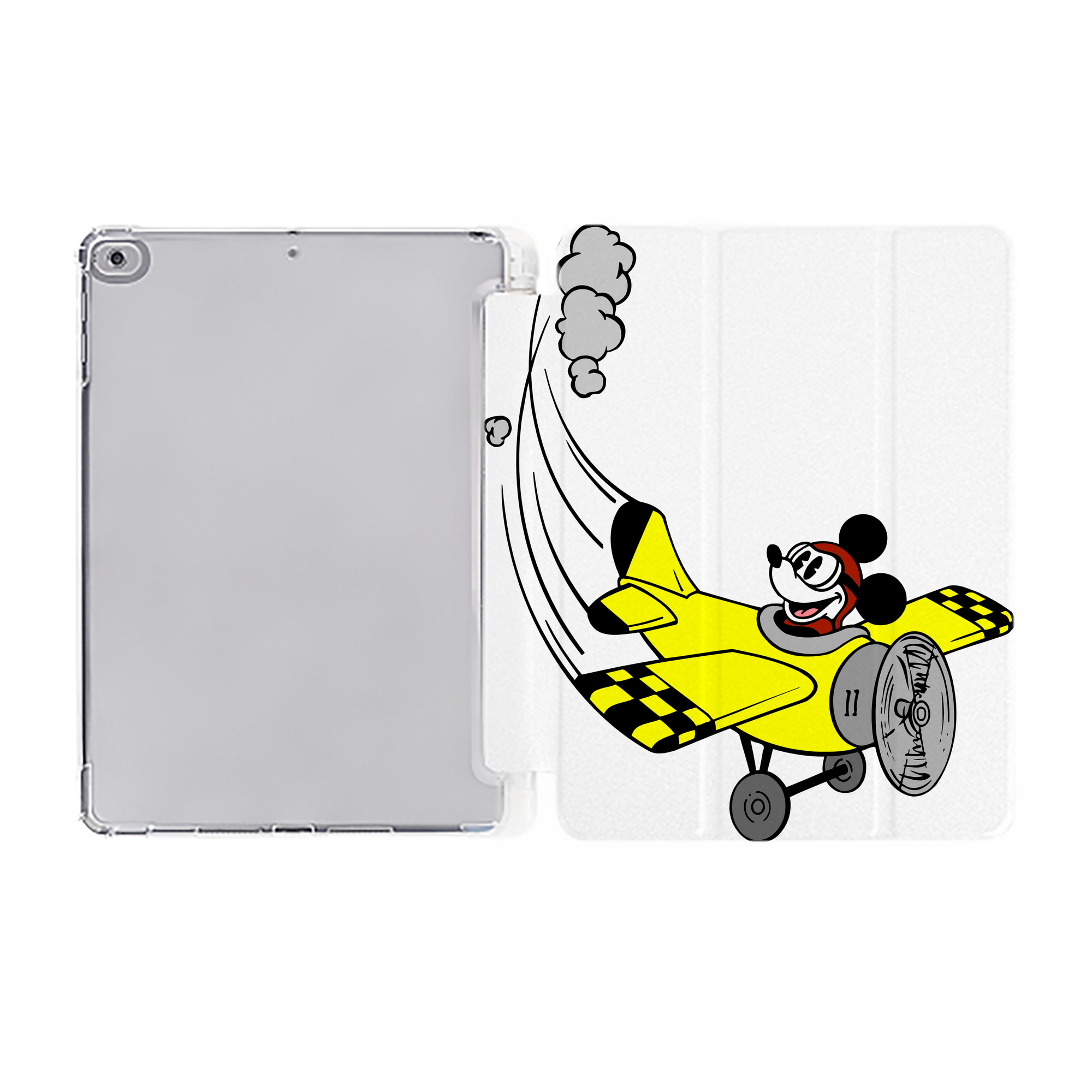 （画像用） ミッキーマウス Mickey Mouse IPad ケース ペン収納付き 三つ折りスタンド PUレザー×シリコン 対応機種9.5/10.5/10.9インチ